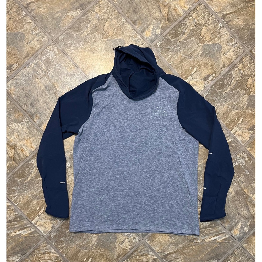 Nike Running Division Hoodie Mens Large Blue Gray DQ6522-410 Running